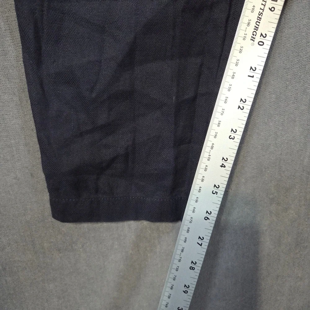Porter & Ash Linen Blend Pants Mens XL Navy Blue Drawstring Trousers Casual
